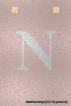 A simulated image of the stitched needlepoint design: Banner 18m Squared N White on Pink. Not A.I. generated.