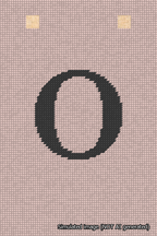 A simulated image of the stitched needlepoint design: Banner 18m Squared O Black on Pink. Not A.I. generated.