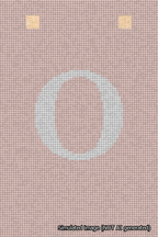 A simulated image of the stitched needlepoint design: Banner 18m Squared O White on Pink. Not A.I. generated.