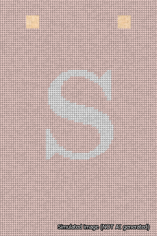 A simulated image of the stitched needlepoint design: Banner 18m Squared S White on Pink. Not A.I. generated.