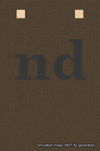 A simulated image of the stitched needlepoint design: Banner 18m Squared nd Black on Brown. Not A.I. generated.