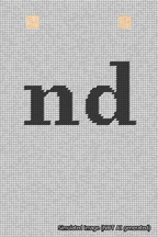 A simulated image of the stitched needlepoint design: Banner 18m Squared nd Black on White. Not A.I. generated.