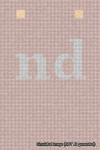 A simulated image of the stitched needlepoint design: Banner 18m Squared nd White on Pink. Not A.I. generated.