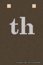 A simulated image of the stitched needlepoint design: Banner 18m Squared th White on Brown. Not A.I. generated.