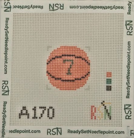 Basketball Bag Charm Green 0-49 Needlepoint Canvas Design