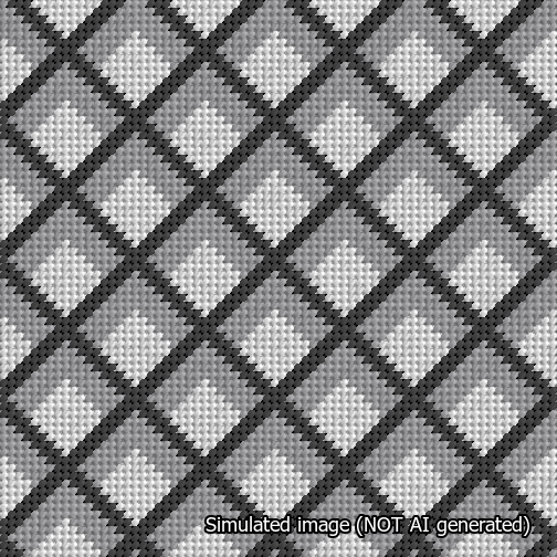 Dimensional Diamonds Black and White Needlepoint Canvas Design