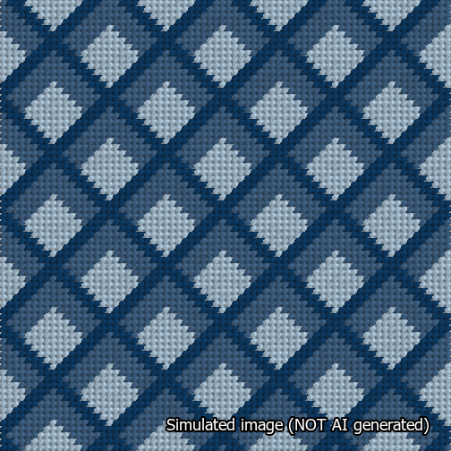 Dimensional Diamonds Blue Needlepoint Canvas Design