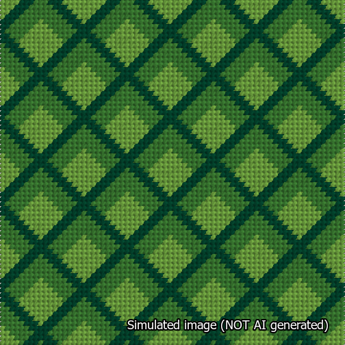 Dimensional Diamonds Green Needlepoint Canvas Design