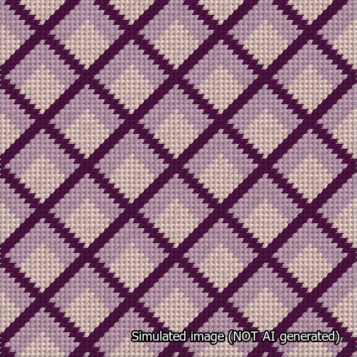 Dimensional Diamonds Purple Needlepoint Canvas Design