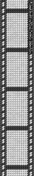 A simulated image of the stitched needlepoint design: Filmstrip Cuff. Not A.I. generated.