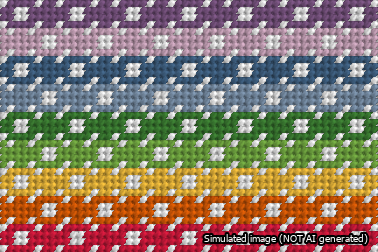 Geometric Rainbow Bag Tag Needlepoint Canvas Design
