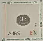 Hockey Puck Bag Charm White 0-49 Needlepoint Canvas Design