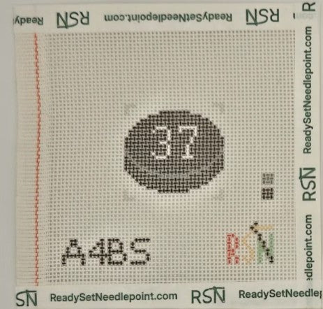 Hockey Puck Bag Charm White 0-49 Needlepoint Canvas Design