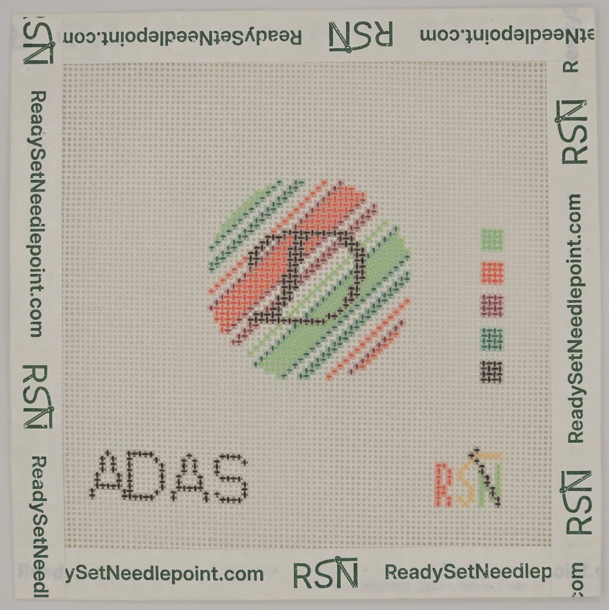 Holiday Circle Initial D Needlepoint Canvas Design