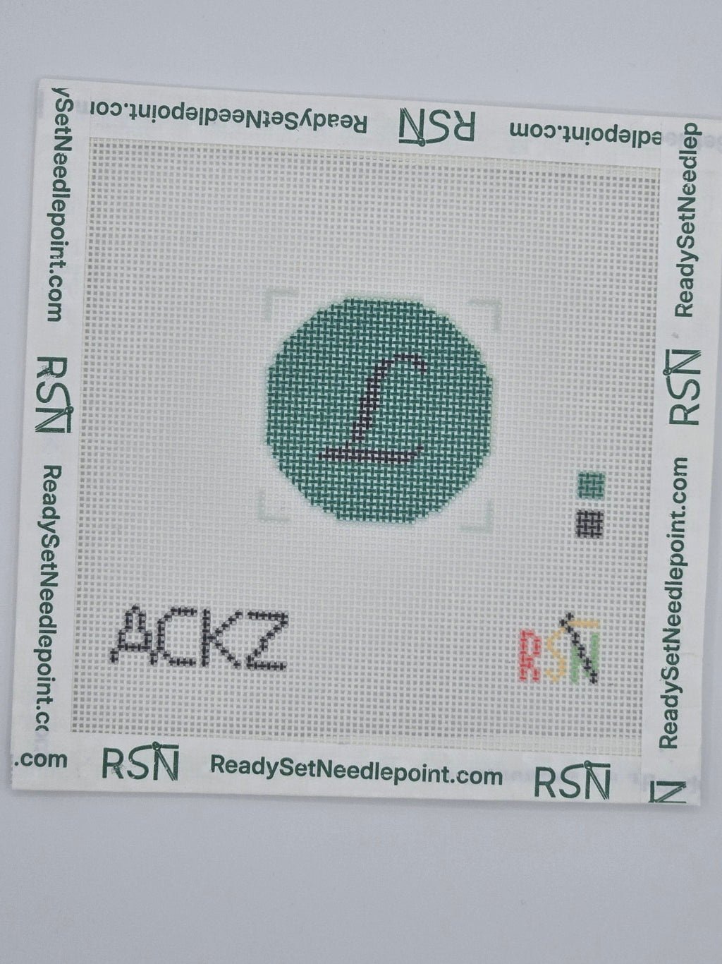 Circle Initial L Needlepoint Canvas Design