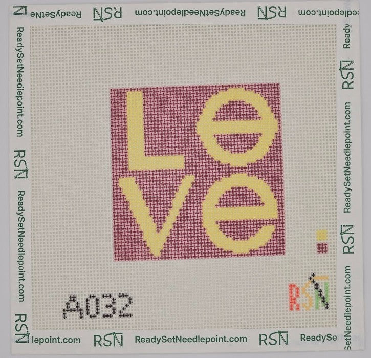 Love Square Needlepoint Canvas Design