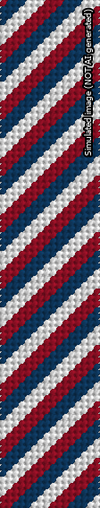 A simulated image of the stitched needlepoint design: Red White and Blue Cuff. Not A.I. generated.