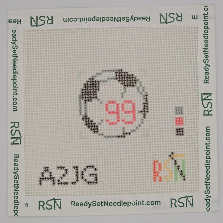 Soccer Ball Bag Charm Red 50-99 Needlepoint Canvas Design