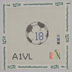 Soccer Ball Bag Charm Blue 0-49 Needlepoint Canvas Design