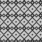 A simulated image of the stitched needlepoint design: Symmetrical Heart Grid Black on White. Not A.I. generated.