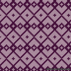 A simulated image of the stitched needlepoint design: Symmetrical Heart Grid Purple on Lilac. Not A.I. generated.
