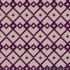 A simulated image of the stitched needlepoint design: Symmetrical Heart Grid Purple on Pink. Not A.I. generated.