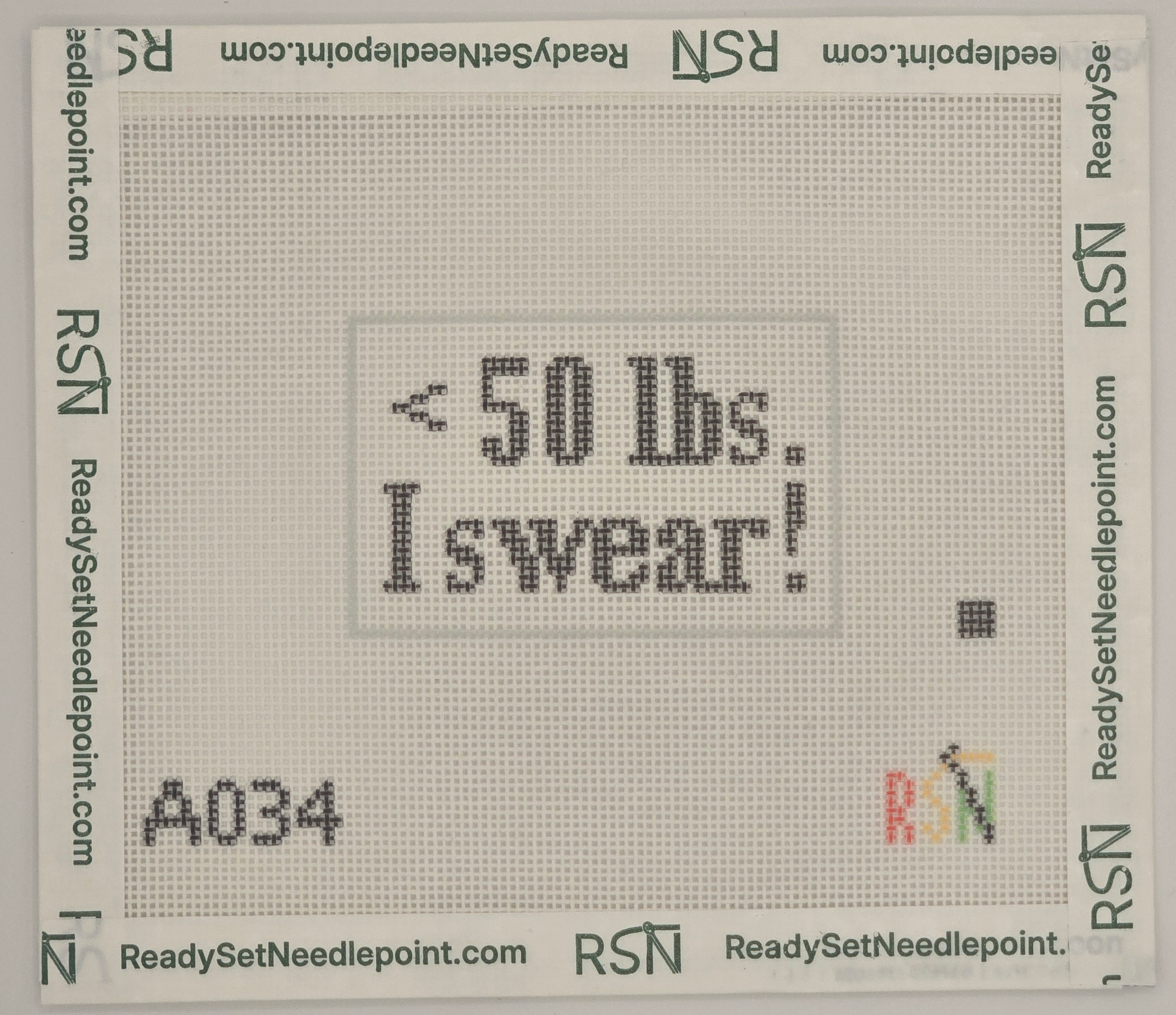 Under 50 Bag Tag Needlepoint Canvas Design